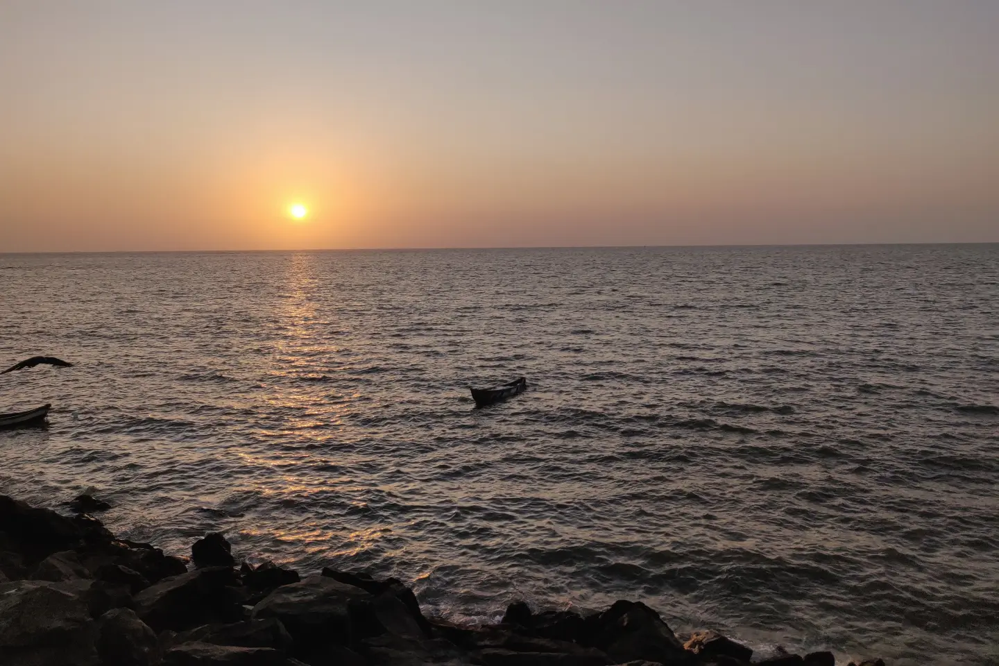 Sun setting at the beach