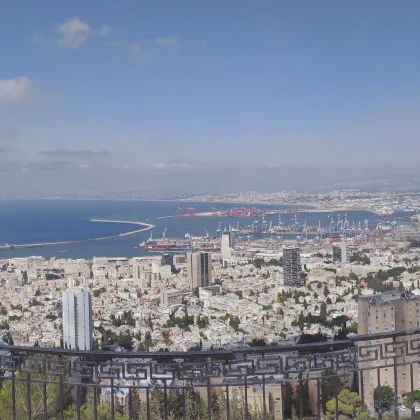 A panorama of the city of Haifa and the port