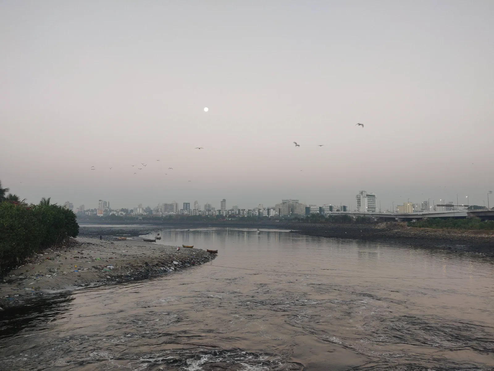 Moonset over the Mithi river
