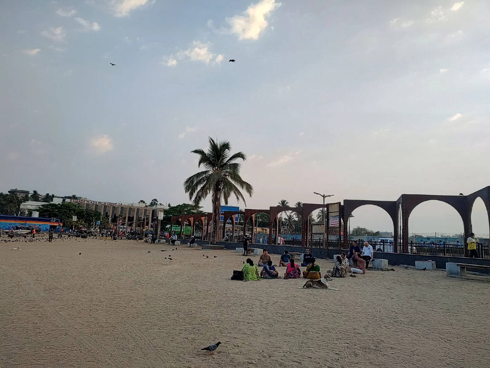 Meditation session at the beach. 
